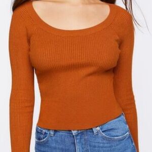Forever 21 Ribbed Scoop-Neck Sweater